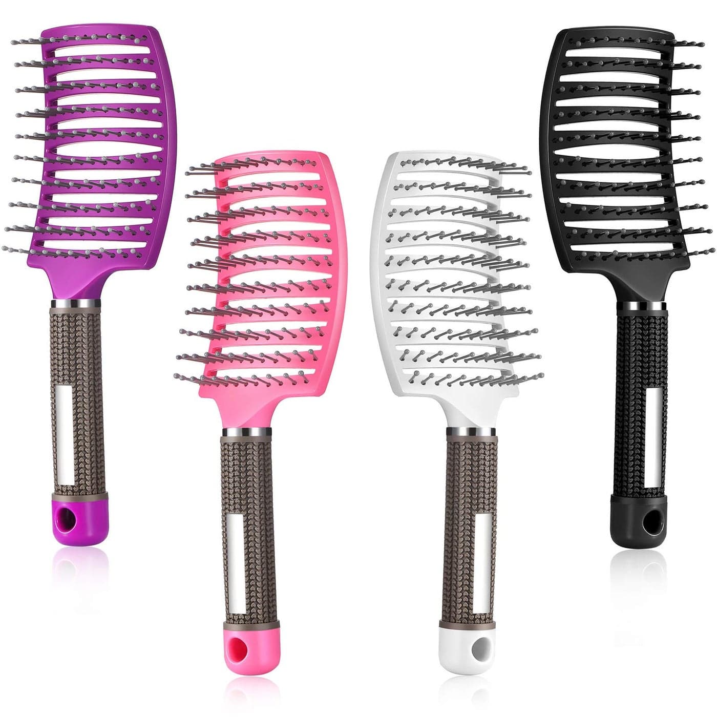 Patelai 4 Pieces Vent Hair Brushes Detangling Curved Brushes Massage Vented Styling Hair Comb Barber Hairdressing for Women4 Color