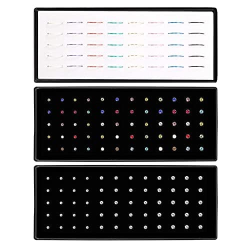 OMAIGAR 3 Sets Nose Rings, Surgical Stainless Steel L Shaped Studs and Hoops, Hypoallergenic Unique Tiny Real Piercings Body Jewelry Bulk Aretes