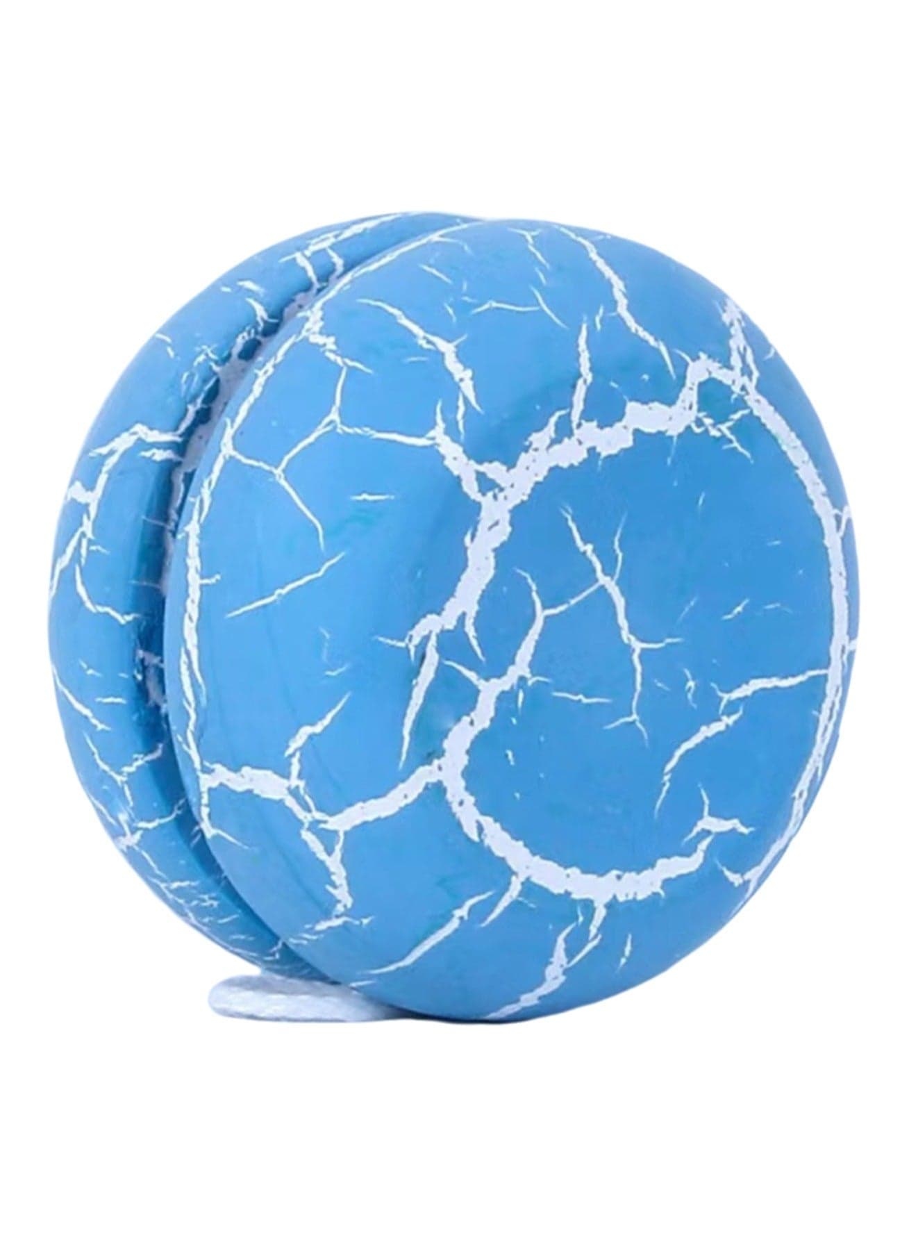 Blue Cracked Wooden Yo-Yo Toy for Kids - Cute Animals & Fruit Patterns Yo-Yo Gift - Beginner Yo-Yo for Boys/Girls - Best Yo-Yo Toy for Kids - Educational Yo-Yo Game