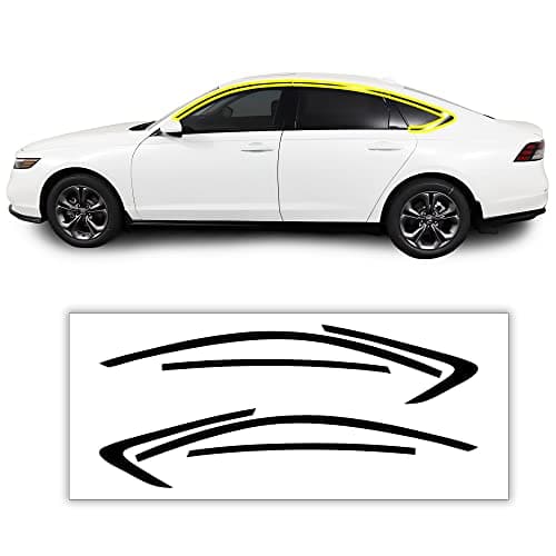 BOGAR TECH DESIGNS for Honda Accord 20232026 Side Window Chrome Delete Precut Vinyl Trim Overlay Gloss Black Blackout Appearance