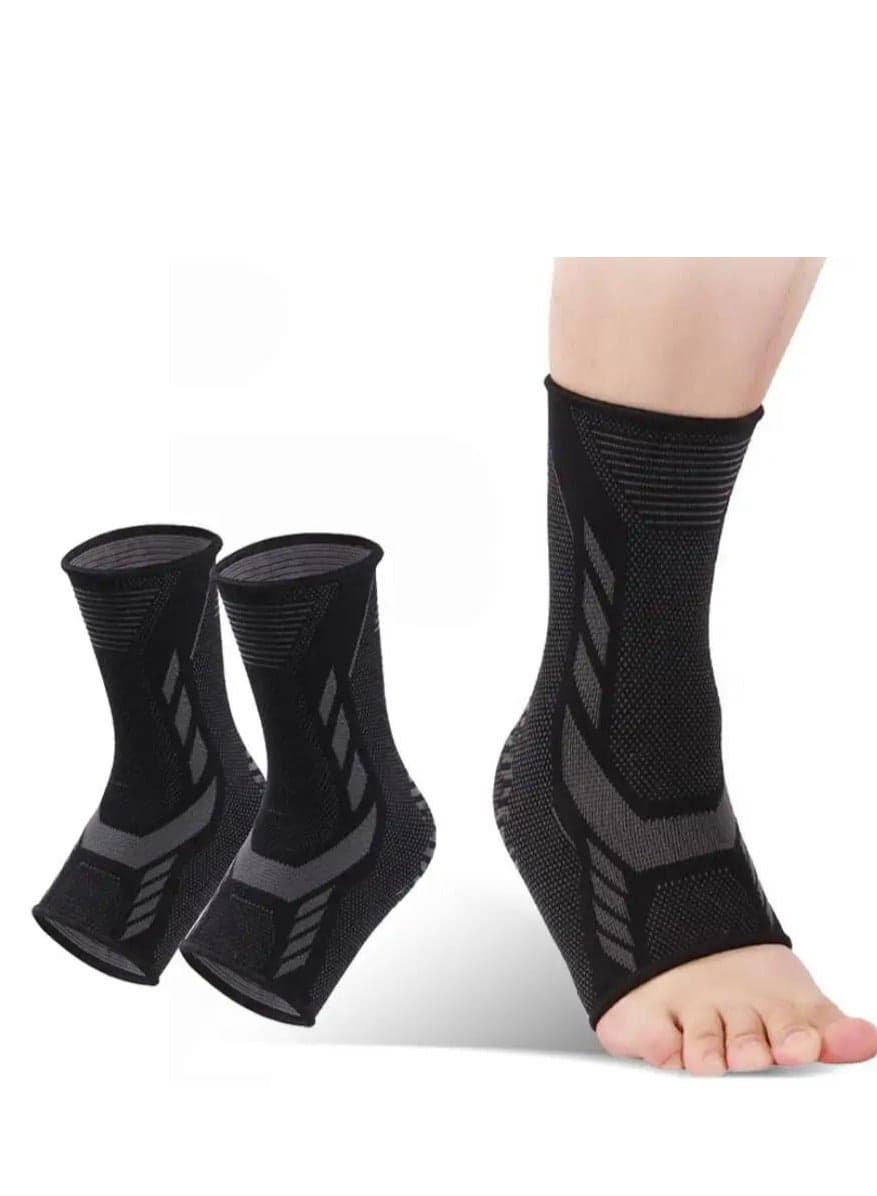 Ankle Compression Sleeve Plantar Fasciitis Socks for Women and Men, Brace Foot Achilles Tendonitis Stabilizer 1Pair Black Medium