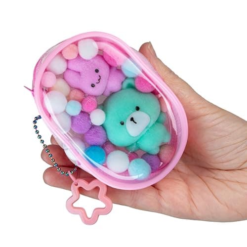ORB Tabalicious Gacha Pouch TABA Squishy Keychain Charms Bunny and Bear Gachapon TABA Squishies with Pouch Soft Sticky Collectible TABA Fidget Stress Ball Toys for Kids Backpacks Keys and More