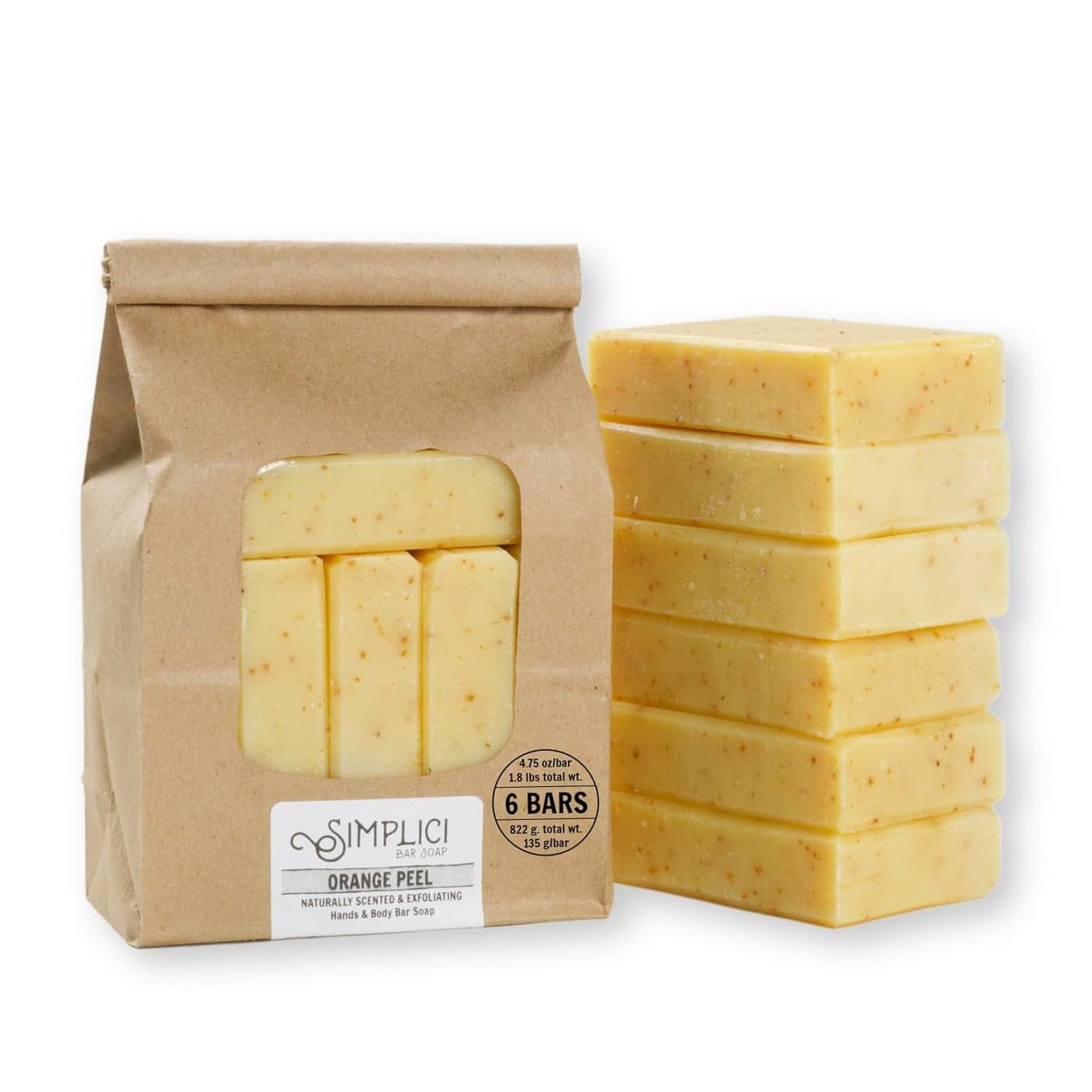 Orange Peel Natural Soap exfoliating pure essential oils 6 Bar Value Bag Palm Free
