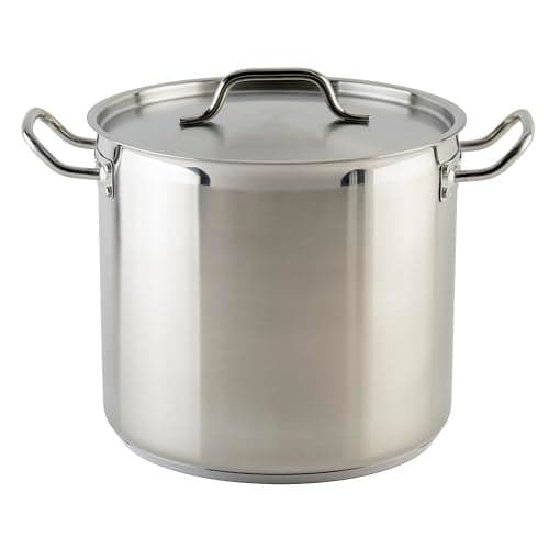 Winware Stainless Steel 16 Quart Stock Pot with Cover, Silver
