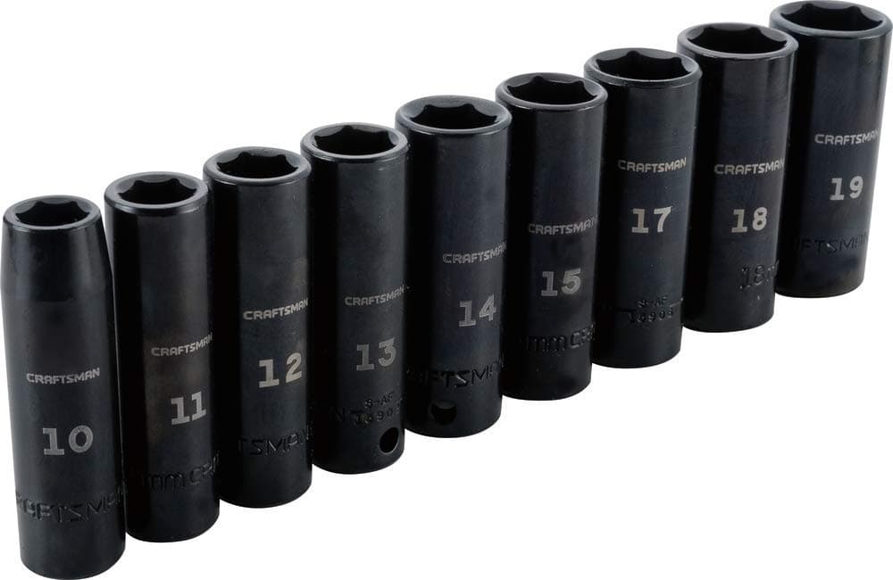 CRAFTSMAN Impact Socket Set, Metric, 3/8", 9Piece (CMMT15883)
