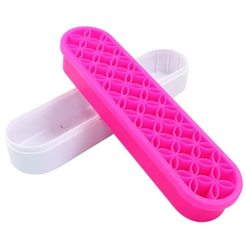 Unlorspy Rose Red Silica gel Makeup Brush Holder Box MultiPurpose Silica gel Make Up Brush Storage Stand Rectangle Multipurpose Painting Pen Holder for BrushesArt Craft and Painting Brushes