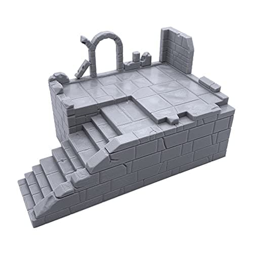 EnderToys Brick Staircase Terrain Scenery for Tabletop 28mm Miniatures Wargame 3D Printed and Paintable