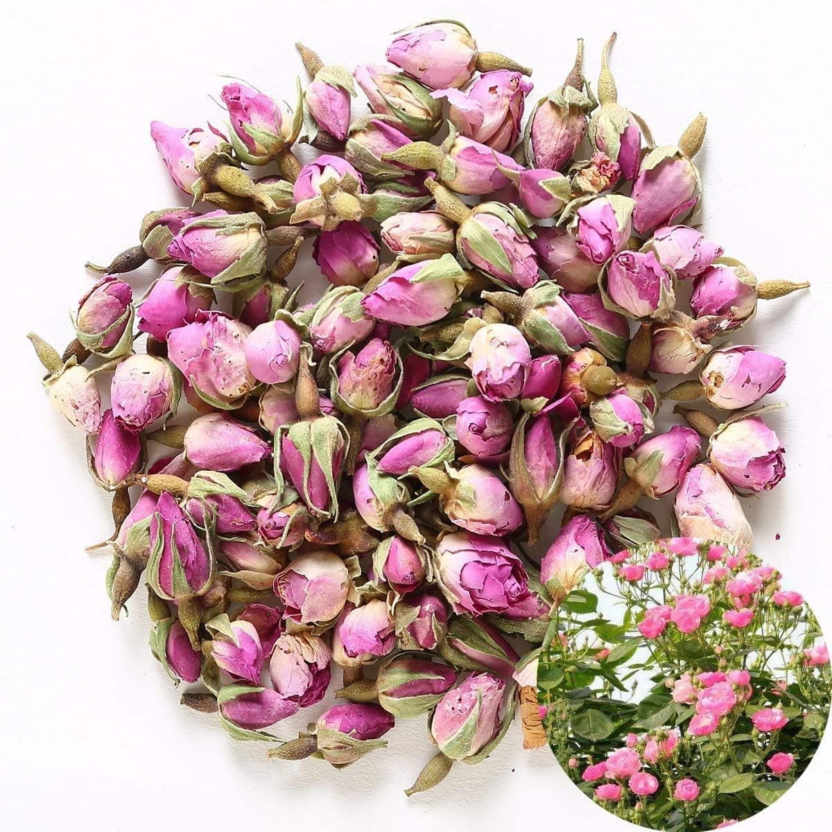 TooGet Organic Dried Pink Rose Buds - 4 OZ