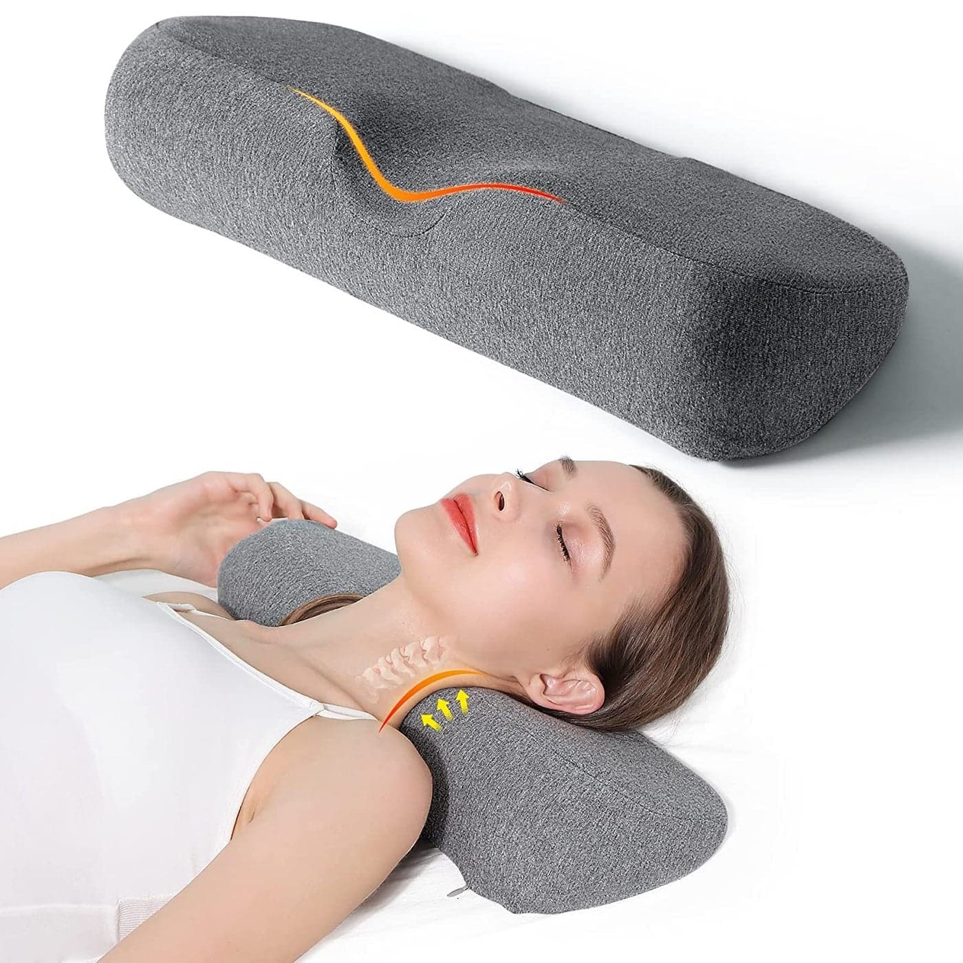 Deoxys Sleeping Neck Pillow Ergonomically Designed Neck Pillow for Neck and Shoulder Pain Relief Memory Foam Neck Pillow for Cervical Spondylosis Patients or People with Neck Soreness