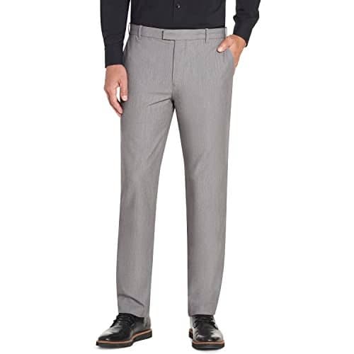 Van Heusen Men's Flex Straight Fit Flat Front Pant, Silver Grey, 30W x 30L