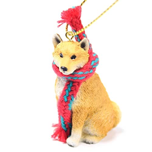 Conversation Concepts Shiba Inu Tiny Miniature One Christmas Ornament - Delightful! - Made with Plastic, Gold
