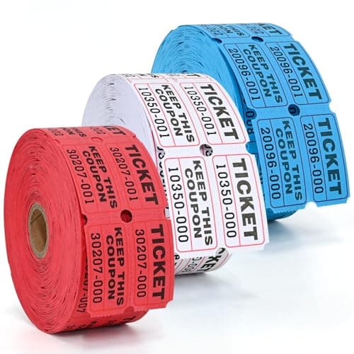 L LIKED Raffle Tickets Double RollConsecutively Numbered5050 Raffle Tickets for EventPartyPrizeDrawing3000WhiteRedBlue