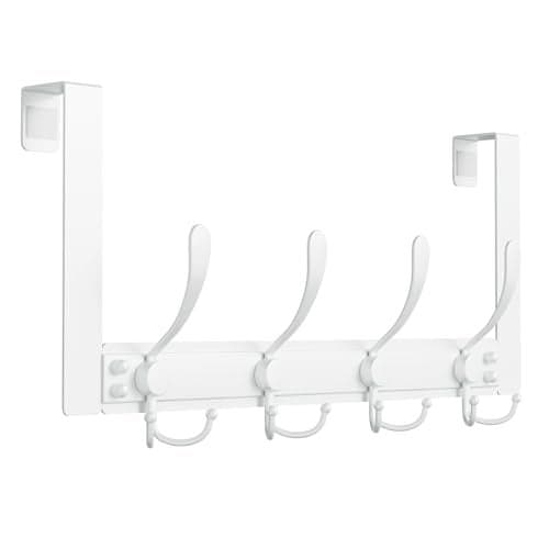 WLCSNG Heavy Duty Over The Door Hooks Rustproof 25lb Over The Door Towel Rack for Bathroom Over The Door Hanger Door Towel Hanger Over The Door Towel Hook Coat Rack 1Pack White