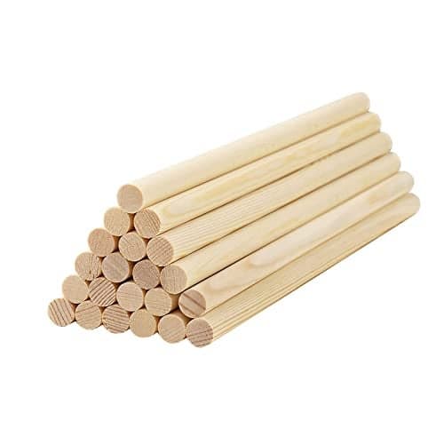 HOSSIAN Wooden Dowel Rods 20PCS Wood Sticks Wooden dowels for CraftsUnfinished Round Hardwood Sticks Birch Wood 14 x 10