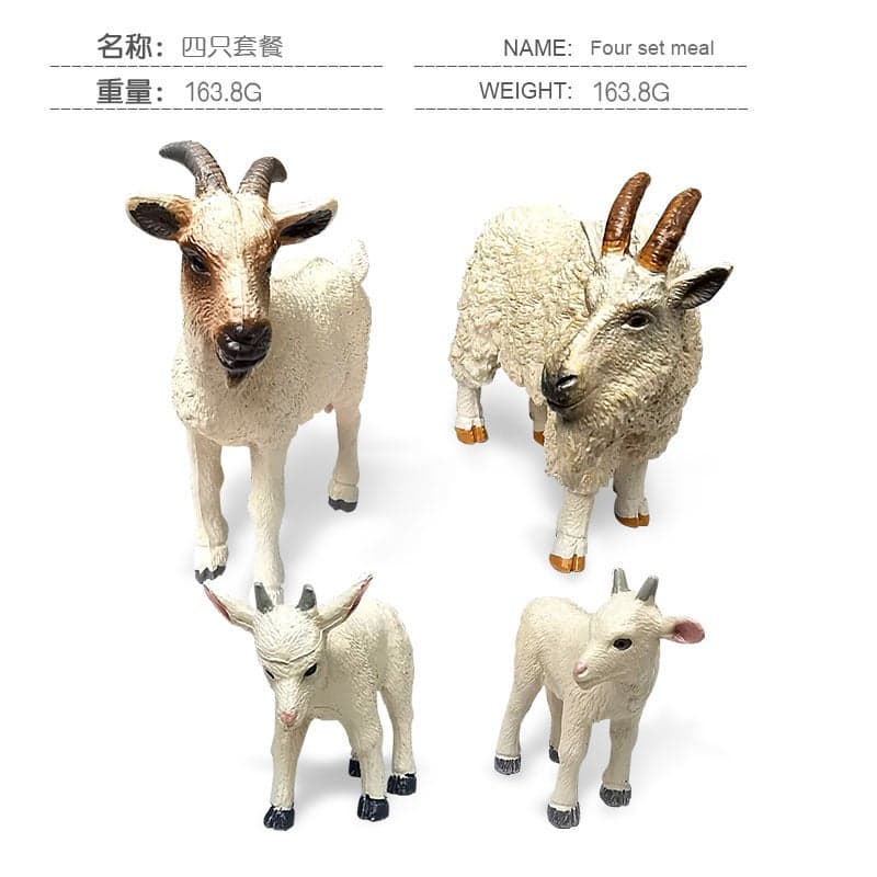 Children'S Simulation Farm Ranch Surrounding Animal Model Goat Ornament Combination Solid Static Ewe Goat Cub