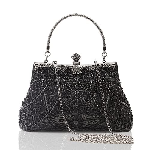 BABEYOND Evening Clutch Purses for Women - Vintage Evening Bag Accessories for Women Gatsby 1920s Beaded Sequin Pearl Clutch