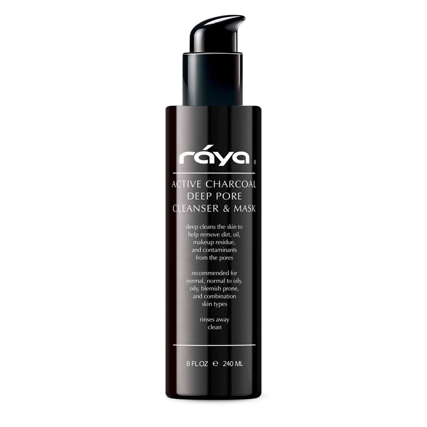 Raya Active Charcoal Deep Pore Facial Cleanser and Mask 121 Deep Pore Cleansing Fluid for Combination Oily and Blemished Skin Can Be Used as a Deep Pore Detox Mask for Combination Skin