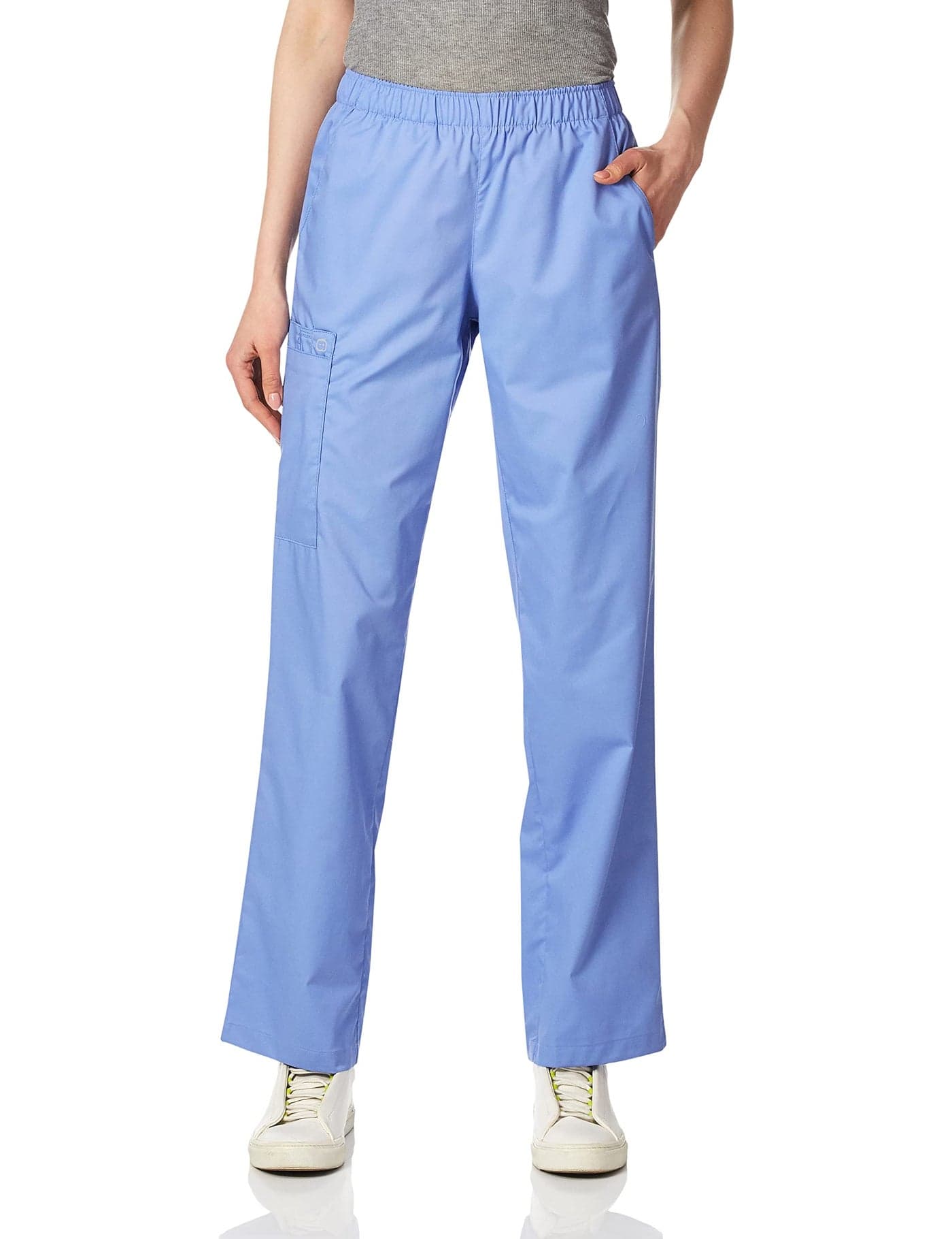 WonderWink Women's Pull-On Cargo Pant, Ceil Blue, XX-Small Petite