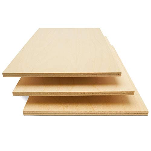 6 mm Baltic Birch Plywood 1/4 x 12 x 24 Inch, Box of 12 B/BB Grade Craft Wood, Stronger Than Basswood Sheets, for Laser, CNC Cutting and Wood Burning, by Woodpeckers