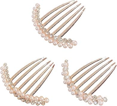 3 Pieces Pearl Hair Combs Ele Hair Accessories Rhinestone Hair Accessories Sparkling Hair Accessories Hair Accessories WomenS Jewelry