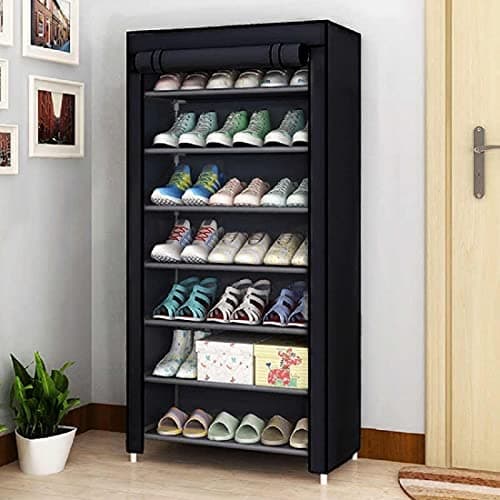 CMerchants Smart Buy Home Utility Portable shoe rack (7 Layer) (Black), Metal, Cm
