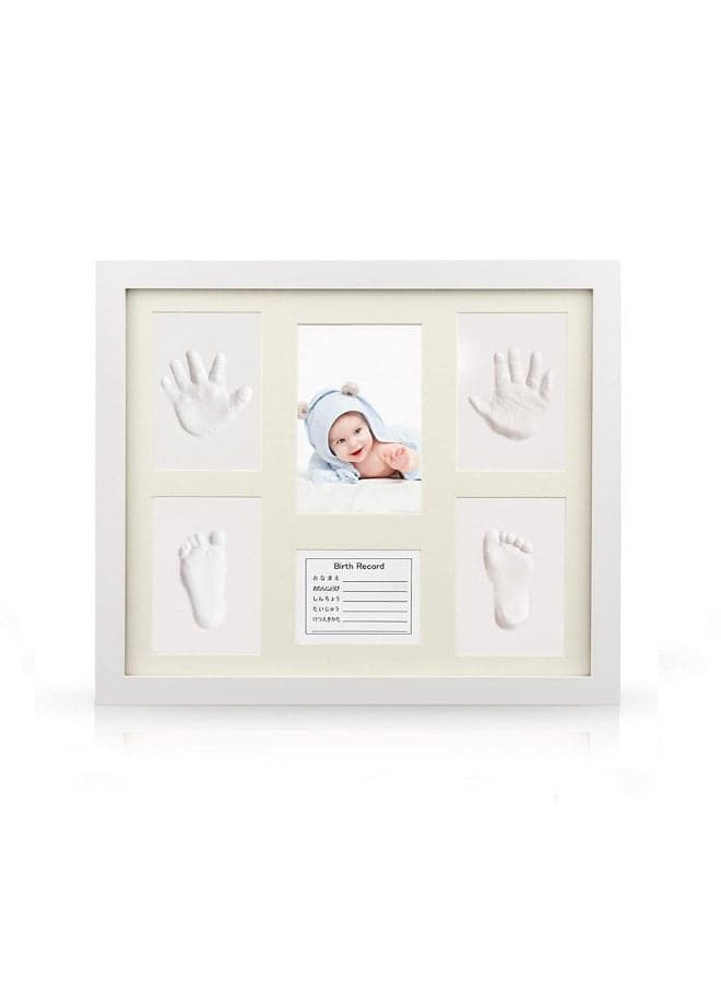 Newborn Baby Birthday Keepsake Shower Gift Handprint Footprint Picture Frame Photo Ornaments Great Commemorative Gifts for Parents to Record Growth