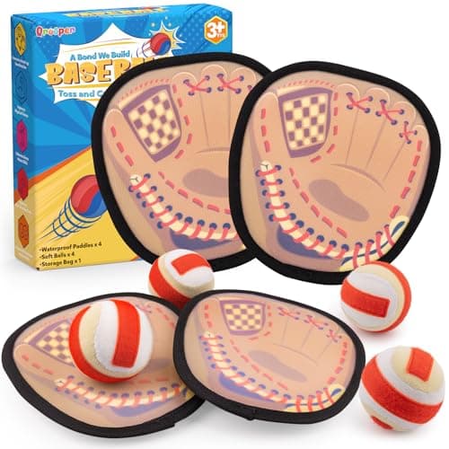 Qrooper Toss and Catch Ball Set Kids Toddler Baseball Glove Easter Basket Stuffers Yard Outdoor Outside Games for Kids Family Beach Pool Toys for 3 4 5 6 7 812 Year Old Boys Girls Birthday Gifts