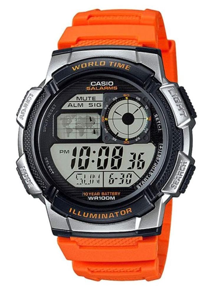 Men Youth Timepiece Water Resistant Digital Watch AE-1000W-4BVDF - 48 mm - Orange