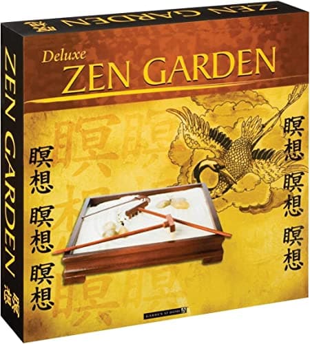 Toysmith Deluxe Zen Garden Desk Accessory Version of the Traditional Japanese Meditative Garden in Miniature Size For Home or Office Use