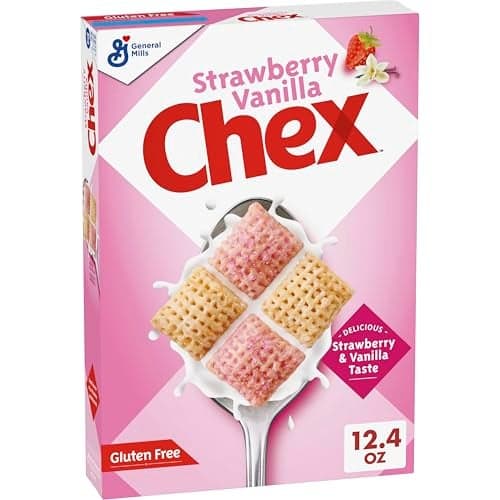 Strawberry Vanilla Chex Cereal, Gluten Free Breakfast Cereal, Made with Whole Grain, 12.4 oz
