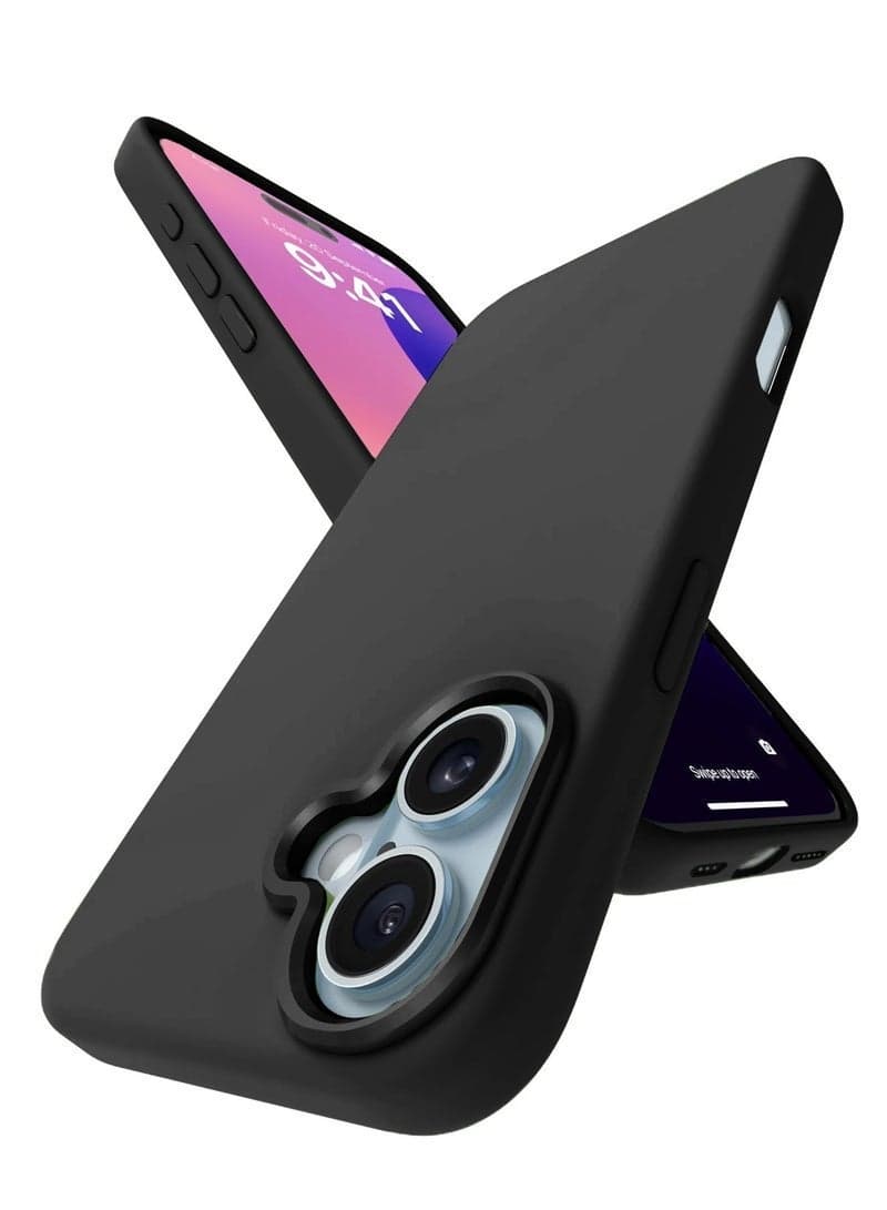Apple iPhone 17 5G 2025 Soft Liquid Silicone Case Cover (Model MCRPSN) in Classic Black – Slim, Shock-Absorbent Protective Phone Case with Smooth Matte Finish, Precise Cutouts, and Comfortable Grip for Everyday Use