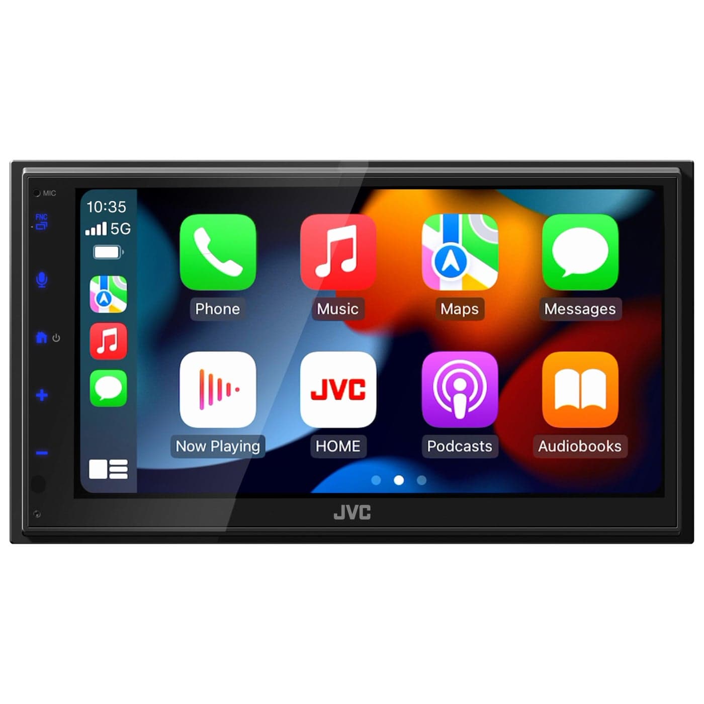 JVC KWM590BT Single DinDouble Din Car Stereo 50W x 4Ch LShaped Chassis Fits Most Cars Large 68 HiRes Touchscreen AMFM Apple CarPlay Android Auto Rear Camera Input USB 21 Fast Charge
