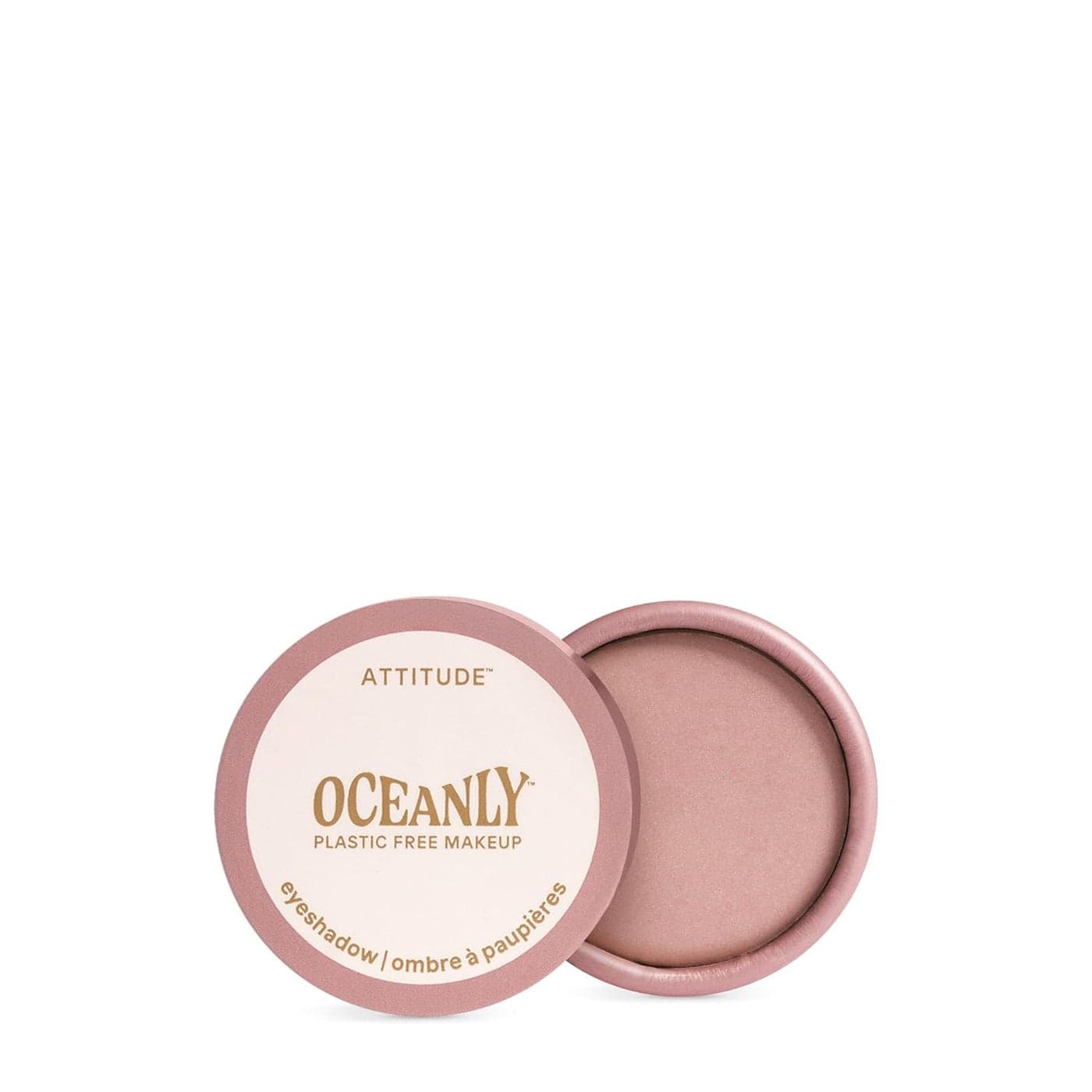 ATTITUDE Oceanly Eyeshadow, EWG Verified, Single Shimmer Cream Eyeshadow, Plastic-Free, Vegan Beauty and Makeup, Pretty in Pink, 0.16 Fl Oz