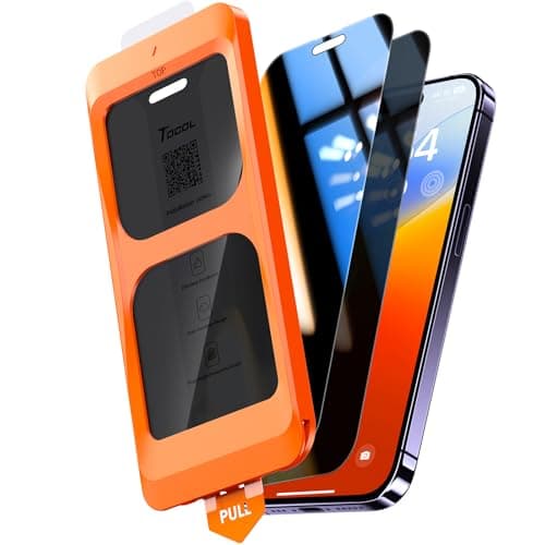 TOCOL for iPhone 14 Pro Privacy Screen Protector True 25Anti Spy 9H Hardness Tempered Glass for iPhone 14 Pro Full Coverage Screen Protector Easy Installation 2 Pack
