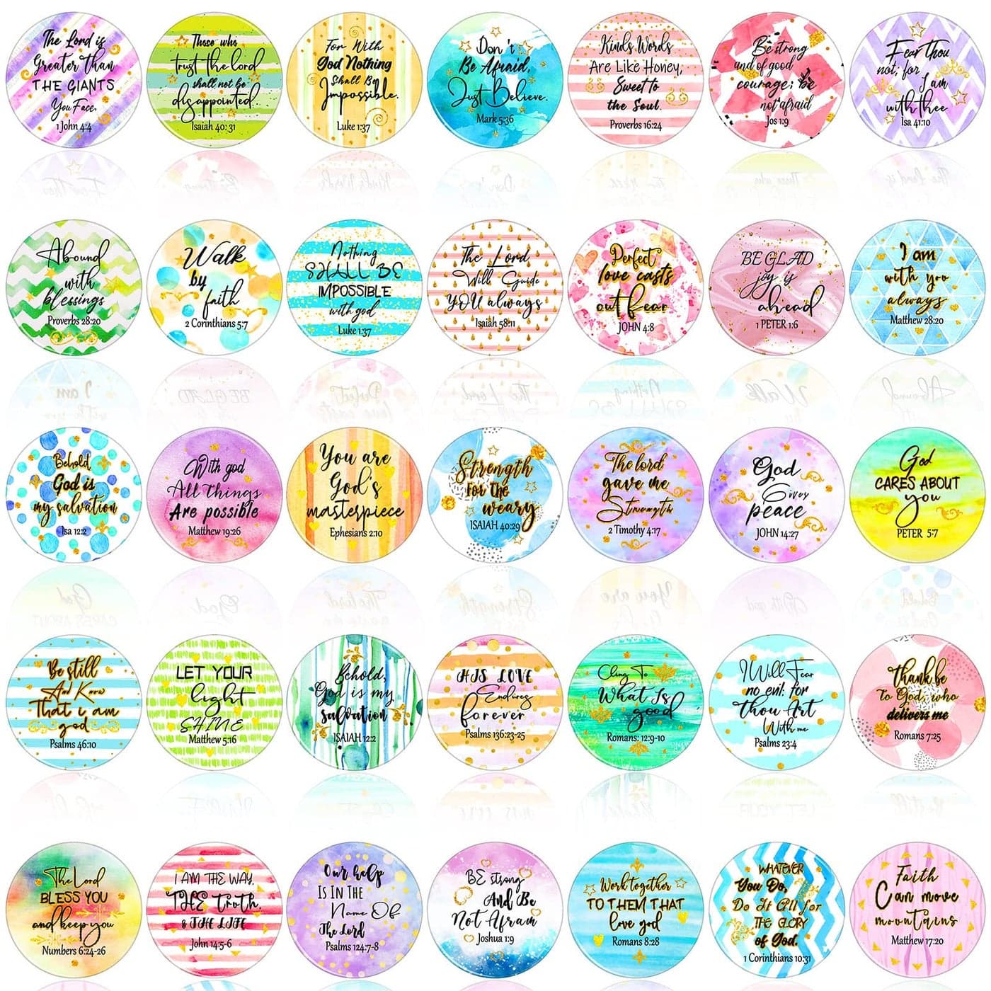 Flutesan 35 Pcs Inspirational Bible Verse Fridge Magnets Motivational Christian Refrigerator Magnets Religious Scripture Refrigerator Decoration Locker Inspired Faithful Gift for Home Kitchen Office