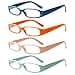 Kerecsen Womens Reading Glasses 4 Pairs Ladies Fashion Spring Hinge Readers 4 Pure color 20 x