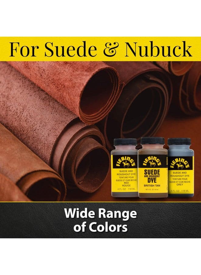 Fiebing's Dark Brown Suede Dye (4 oz) - Recolor, Brighten & Restore Suede & Roughout Leather Shoes, Furniture, Purse - Includes Wool Dauber for Easy Application - Flexible When Dry, Won't Crack/Peel