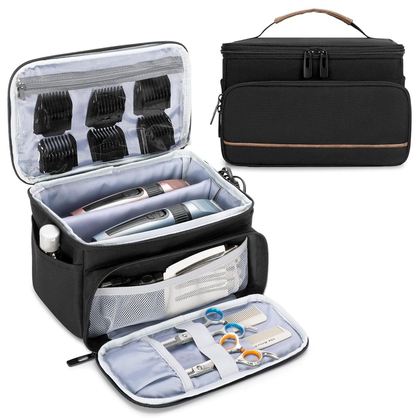 CURMIO Carrying Case for Clippers, Men Trimmer Travel Case Compatible with Andis/Hatteker/Oster Trimmer and Hair Cutting Tools, Bag Only