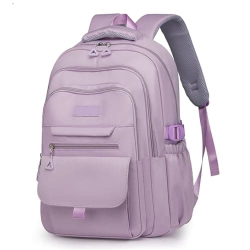 Cute Aesthetic Girls Backpack for School Large Capacity Bookbags College Backpack for Students Kids Teen Girls Laptop Bookbag Casual Travel Daypacks(Purple)