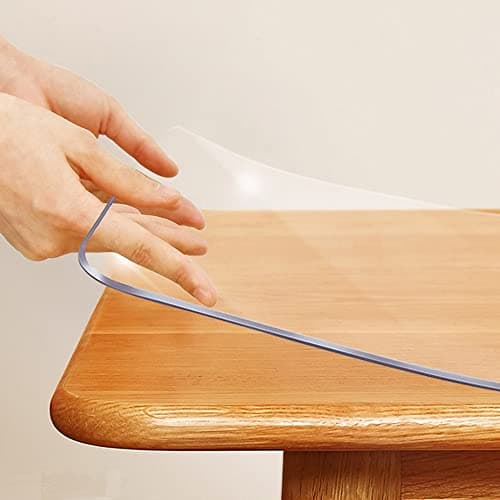 36x48 in Clear Plastic Office Desk Mat Dinner Table Protector Desktop Writing Tabletop Heat Resistant PVC Tablecloth Cloths Waterproof Wipeable for Dining Coffee Grill Table Cover Pad Mat 15 mm Thick