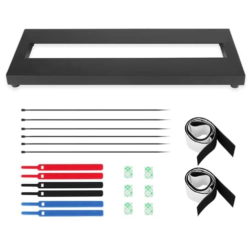 Mr.Power 15" x 5.7" Mini Pedalboard, 0.75lb Alum Alloy Super Light Guitar Bass Effect Pedal Board, With Accessories Self Adhesive Hook Loop Tape, Cable Ties, CabIe Clamps (Small Pedalboard)