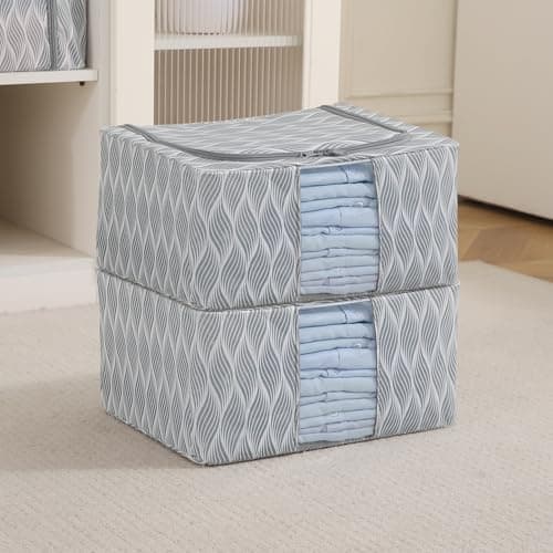HOKIPO Sturdy, Stackable and Moisture Resistant Non-Woven Cloth Organiser for Storage, 24L Pack of 2 (AR-5800 * 2)