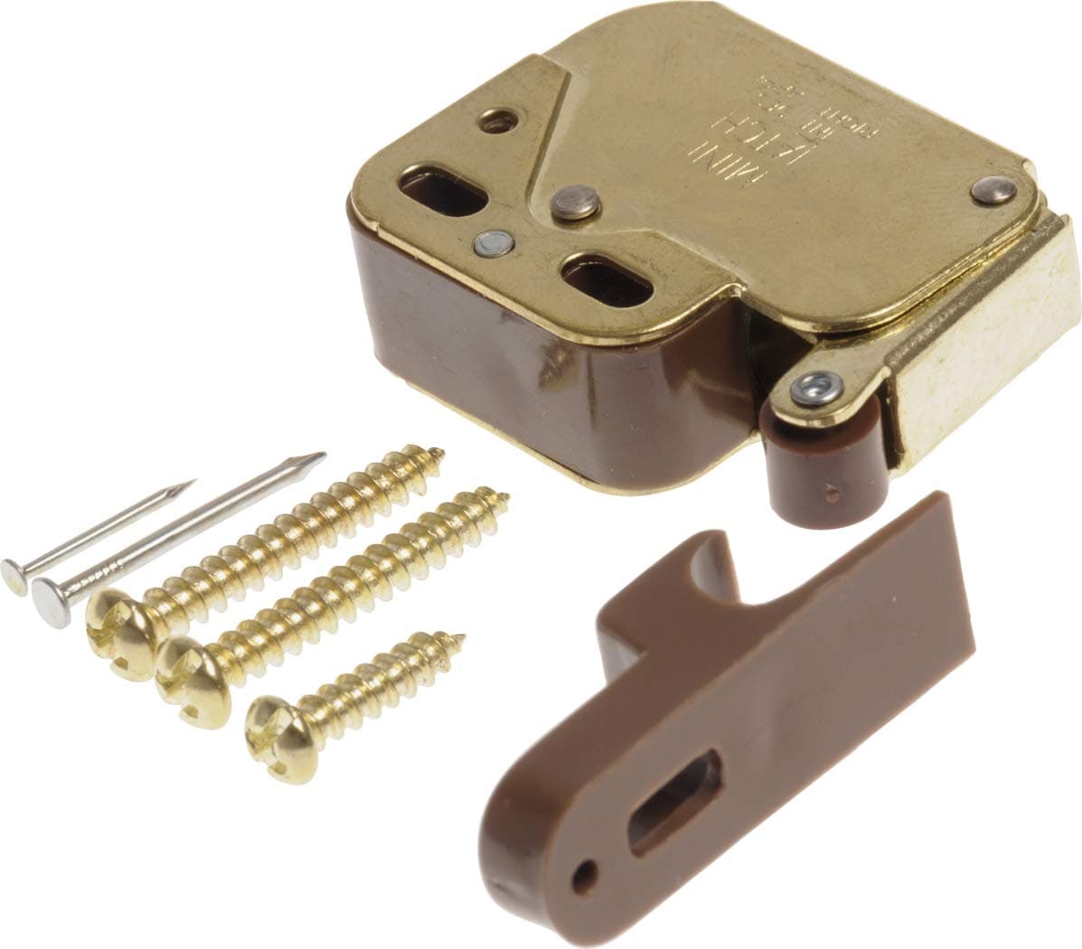 The Hillman Group 59280 Polished Brass MiniLatch with Catch 2Pack