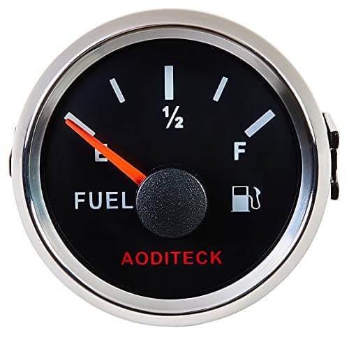 AODITECK 240-33ohm Marine Fuel Gauge for Boat Gas Gauge Fuel Level Gauge for Car Truck Vehicle Diesel Automotive Replacement Aftermarket Gauge for Car Truck Vehicle SUV with Backlight,Black