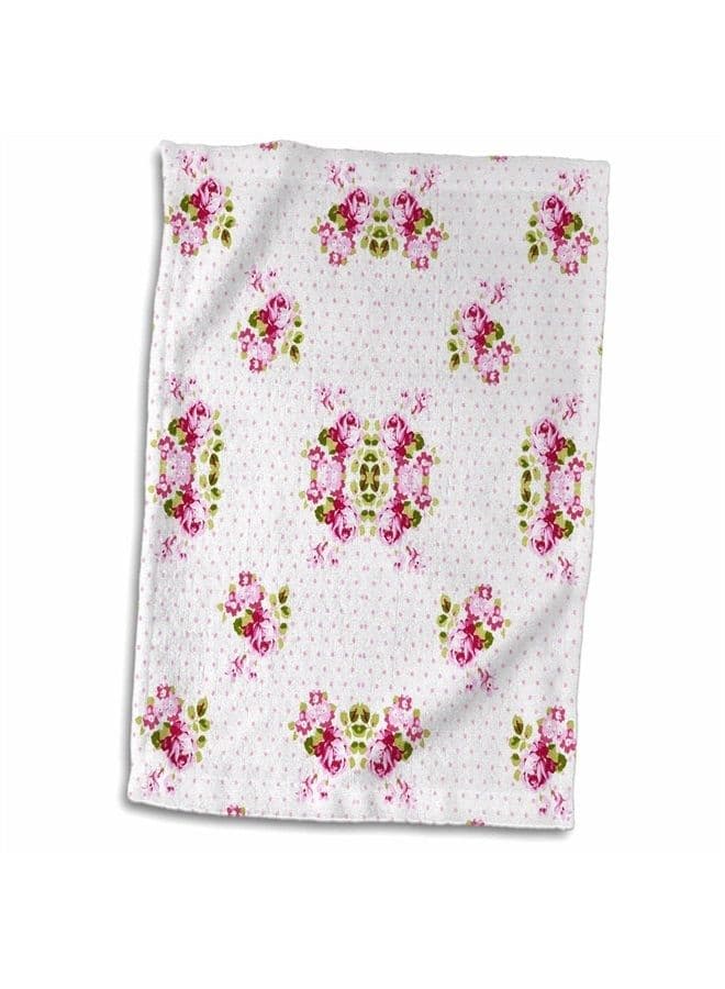 3D Rose Print of Sweet Pink Floral Pattern TWL_204030_1 Towel, 15" x 22"