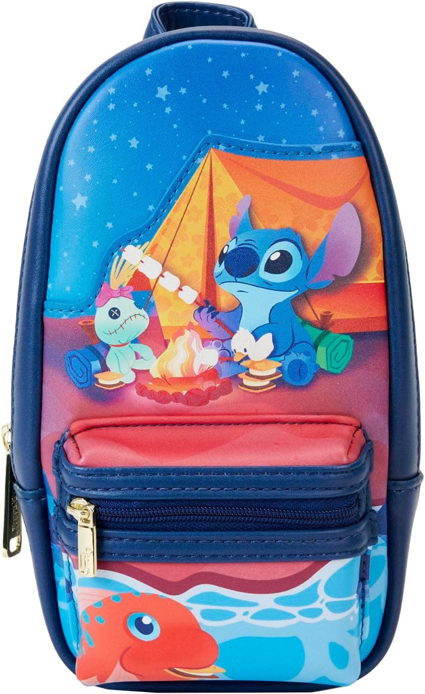 Loungefly Disney Stitch Camping Cuties Mini Backpack Pencil Case