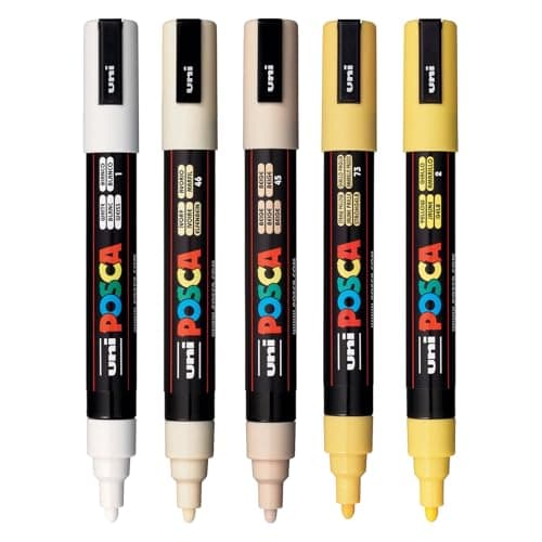 posca Paint Art Markers Set of 5 5M Medium Markers with Reversible Tips Light Collection