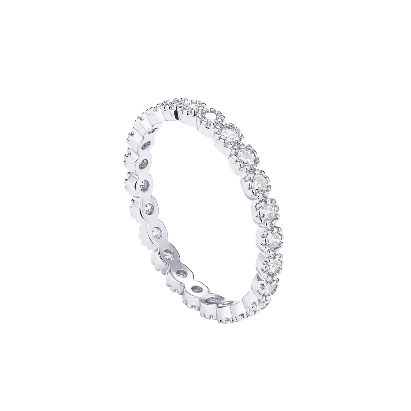PAVOI 14K White Gold Plated Rings Cubic Zirconia Band | Marquise Milgrain Eternity Bands | White Gold Rings for Women Size 6