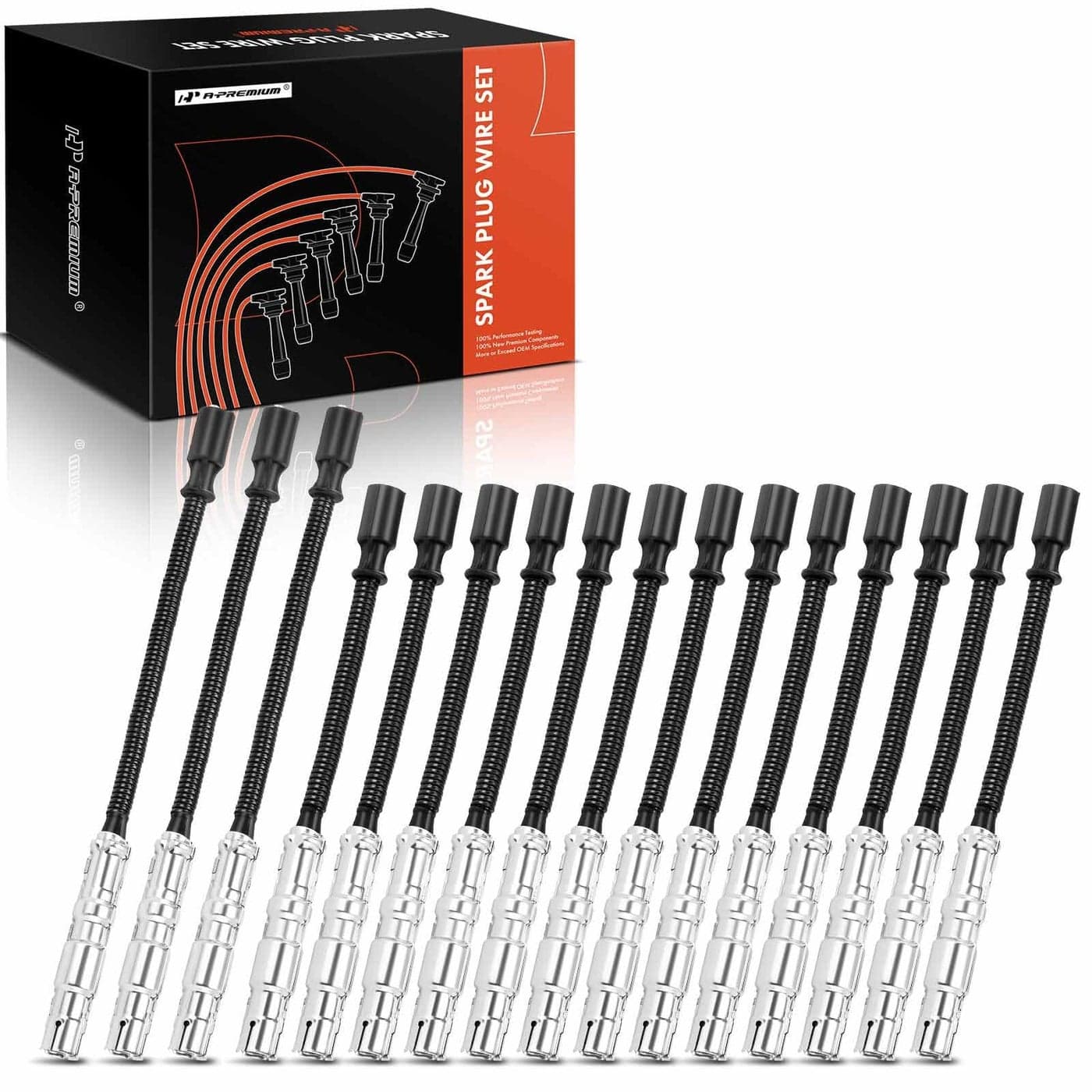 APremium Ignition Spark Plug Wires Set of 16 Compatible with MercedesBenz CLK430 C43 C55 AMG E430 E500 E55 AMG R500 G500 G55 AMG S430 S500 S55 SLK55 AMG