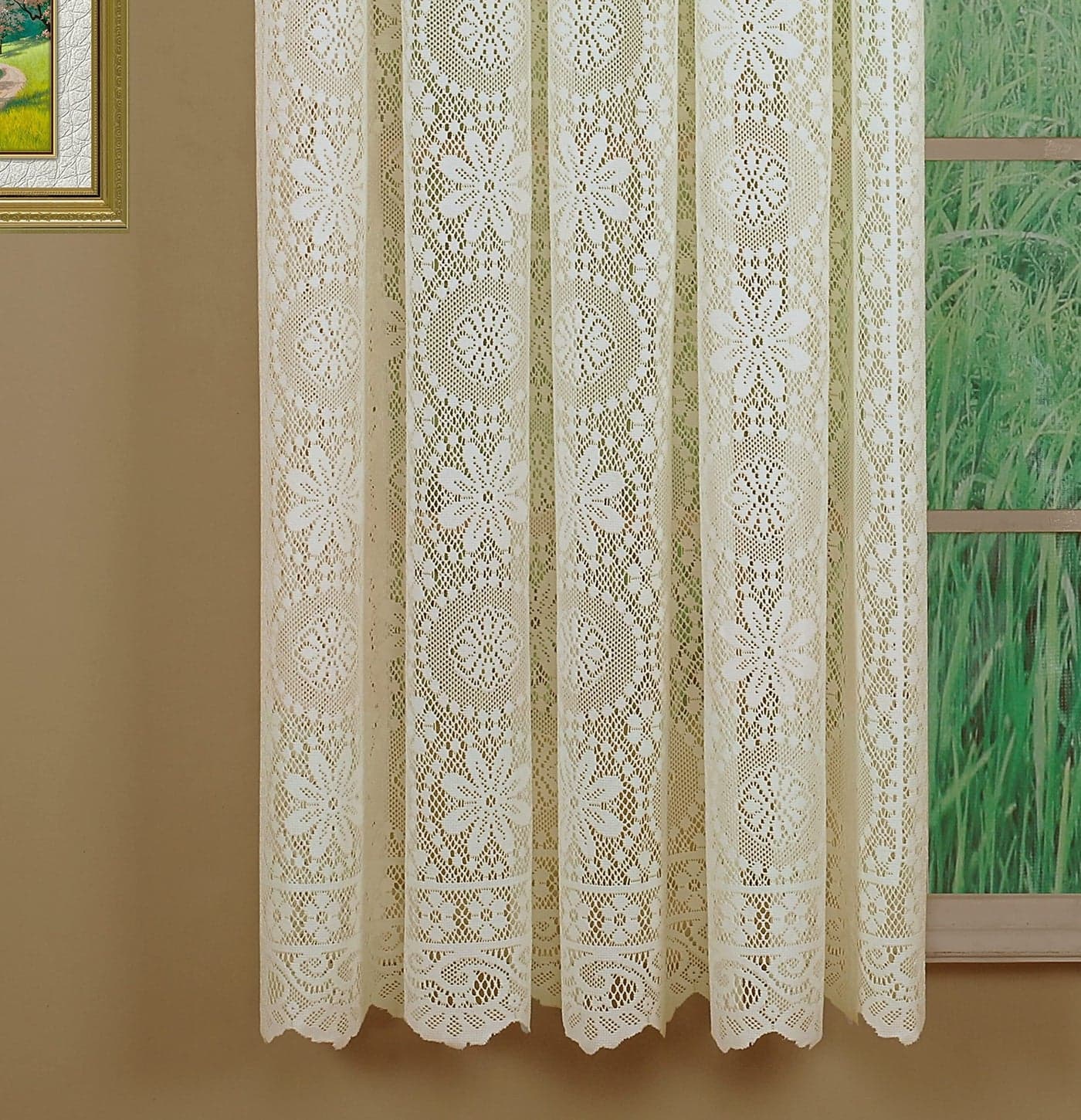 Todays Curtain Hopewell Premium Lace Panel 63 Cream 58W x 63L